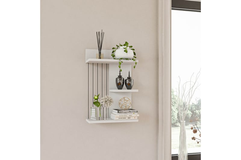 Jaennis Vägghylla 40x19 cm - Vit - Förvaring - Hylla - Vägghylla