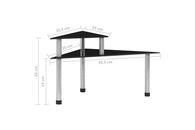 Kökshylla svart 49,5x35x26 cm härdat glas - Svart - Vägghylla