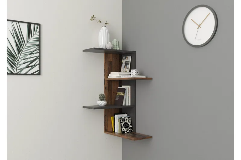 Kailyne Vägghylla 44 cm i Trä med Metallram, Brun