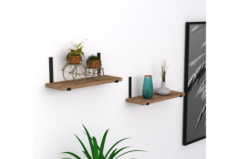 Kharwa Vägghylla 40x15 cm 2 Hyllor - Förvaring - Hylla - Vägghylla