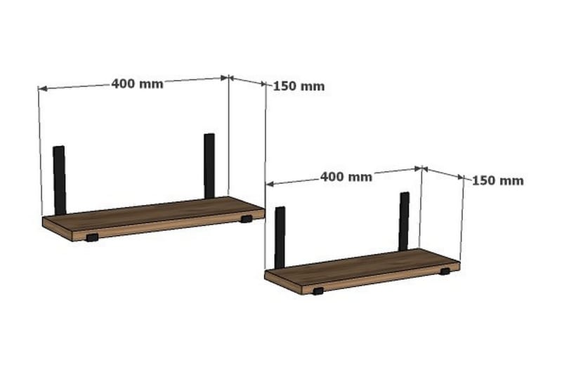 Kharwa Vägghylla 40x15 cm 2 Hyllor - Förvaring - Hylla - Vägghylla