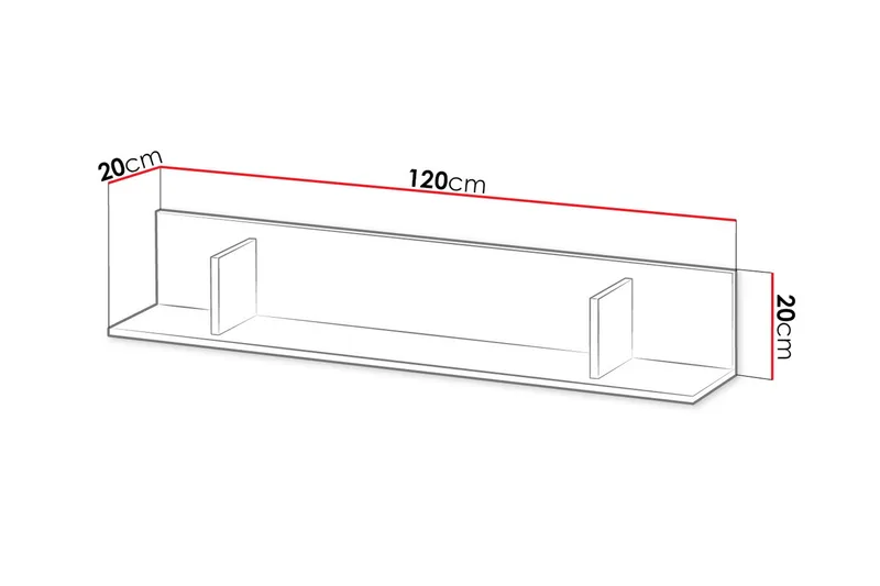 Klacksberg Vägghylla 120x20x20 cm - Beige - Förvaring - Hylla - Vägghylla