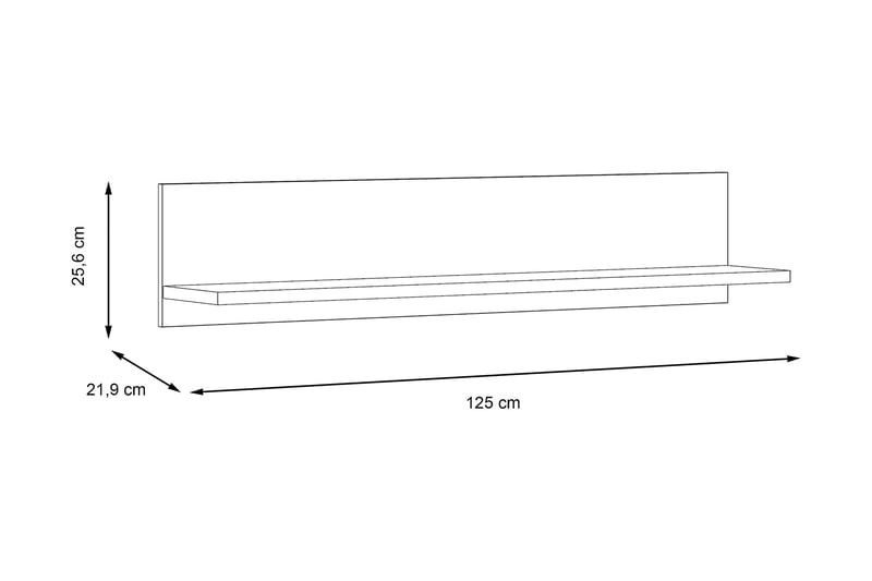 Kranea Vägghylla 22x125 cm - Grå/Vit - Förvaring - Hylla - Vägghylla