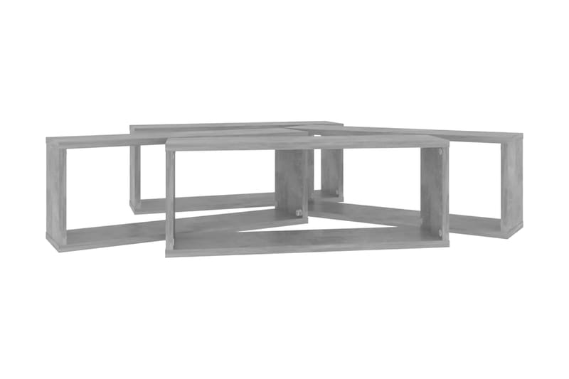 Vägghylla kubformad 4 st betonggrå 60x15x23 cm spånskiva - Betonggrå - Förvaring - Hylla - Vägghylla