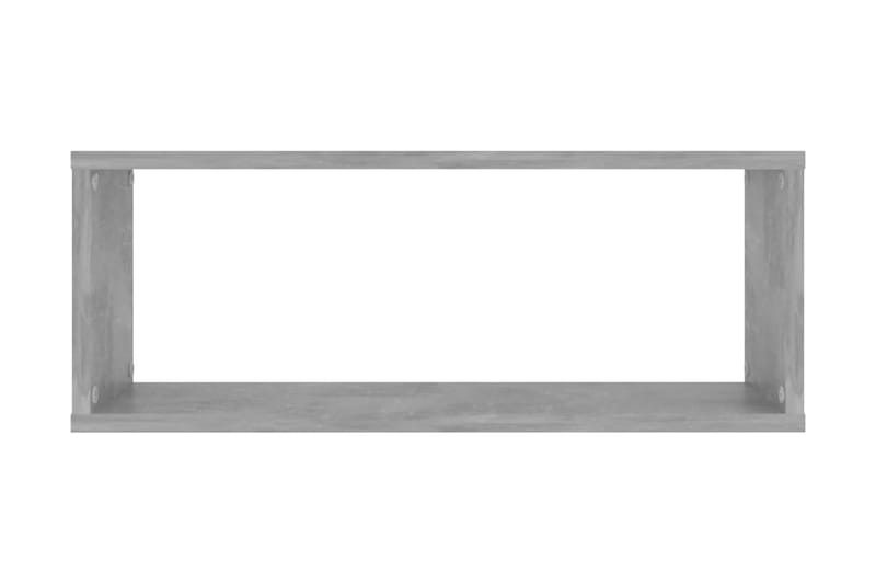 Vägghylla kubformad 4 st betonggrå 60x15x23 cm spånskiva - Betonggrå - Förvaring - Hylla - Vägghylla