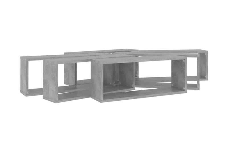 Vägghylla kubformad 6 st betonggrå 60x15x23 cm spånskiva - Betonggrå - Förvaring - Hylla - Vägghylla