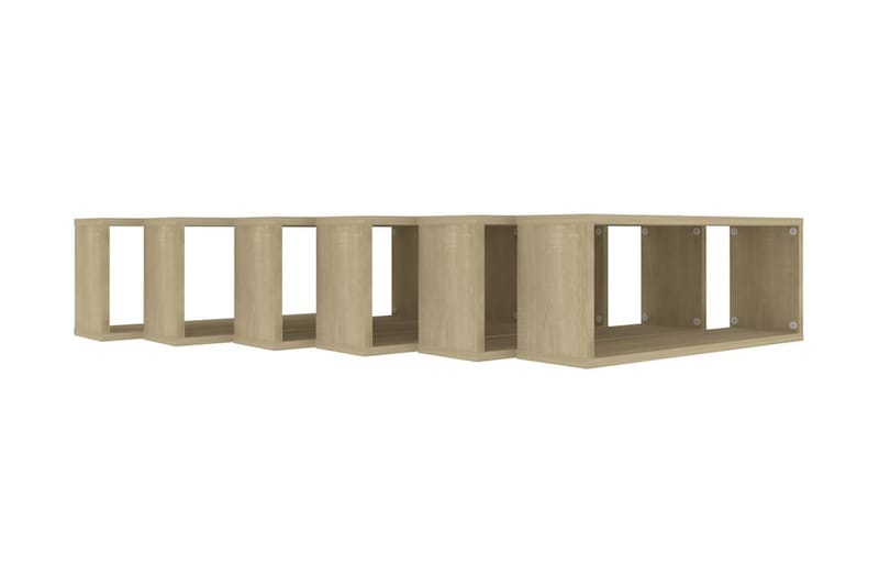 Vägghylla kubformad 6 st sonoma-ek 60x15x23 cm spånskiva - Ek - Förvaring - Hylla - Vägghylla