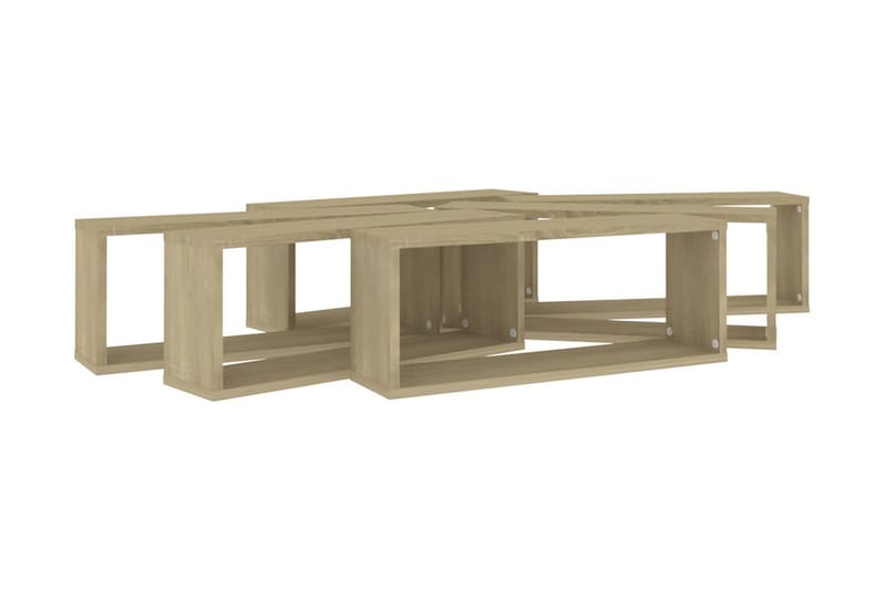 Vägghylla kubformad 6 st sonoma-ek 60x15x23 cm spånskiva - Ek - Förvaring - Hylla - Vägghylla