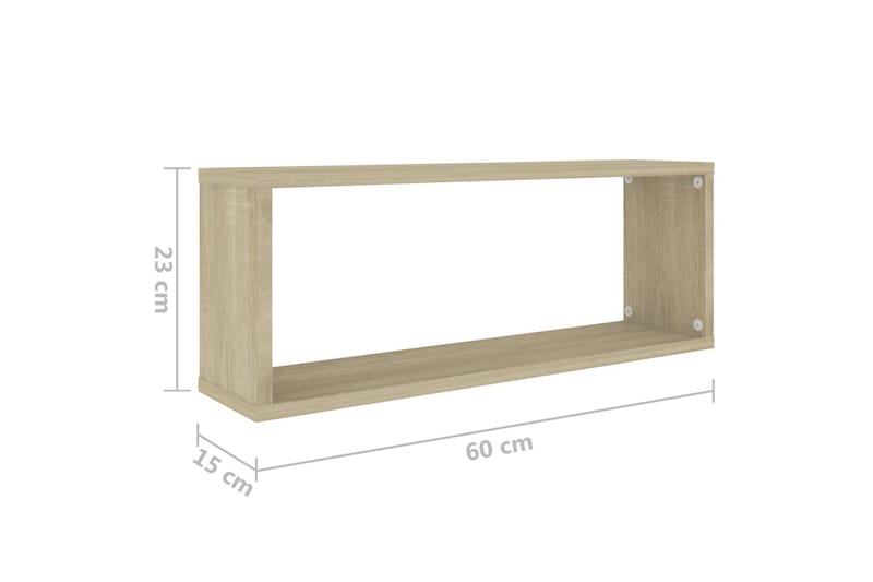Vägghylla kubformad 6 st sonoma-ek 60x15x23 cm spånskiva - Ek - Förvaring - Hylla - Vägghylla