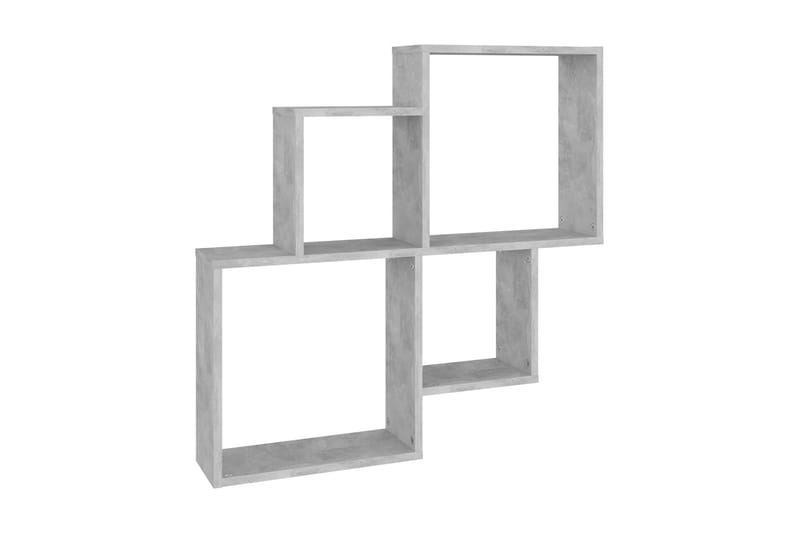Vägghylla kubformad betonggrå 80x15x78,5 cm spånskiva - Betonggrå - Vägghylla