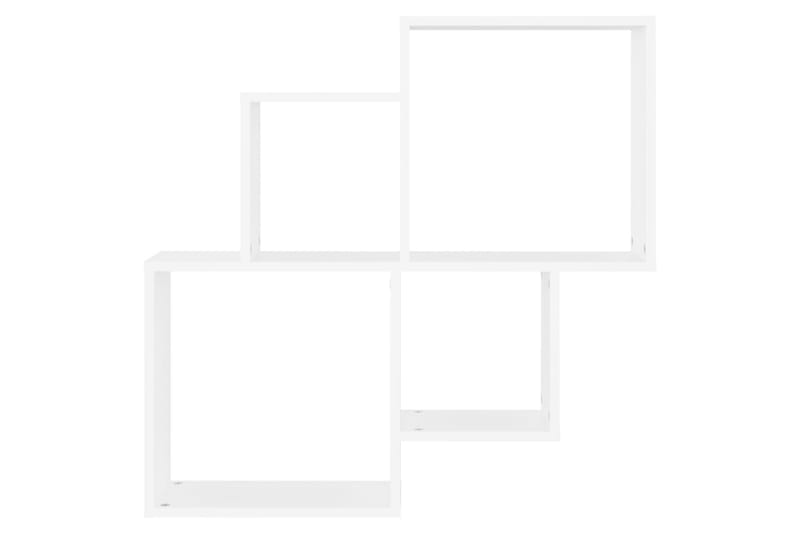 Vägghylla kubformad vit 80x15x78,5 cm spånskiva - Vit - Vägghylla