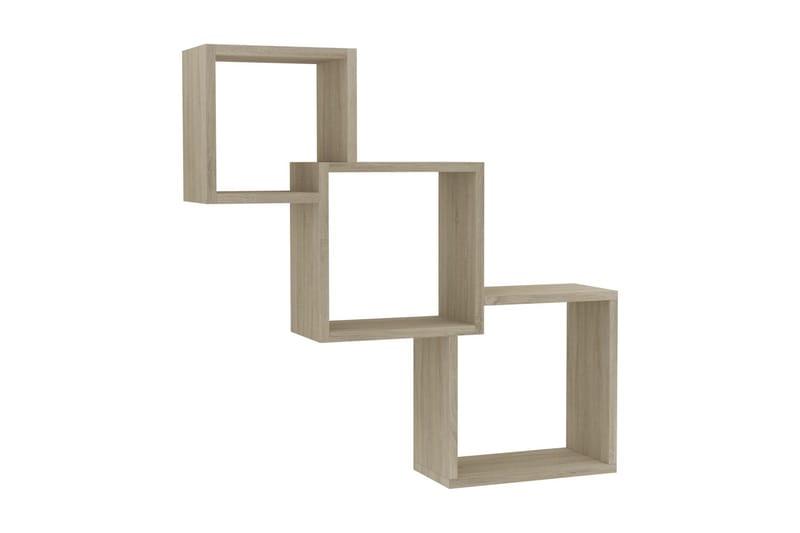 Kubhyllor sonomaek 84,5x15x27 cm spånskiva - Brun - Förvaring - Hylla - Vägghylla