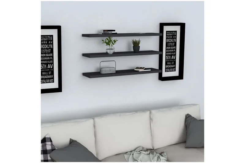 Lakasha Vägghylla 2 cm - Antracit - Förvaring - Hylla - Vägghylla