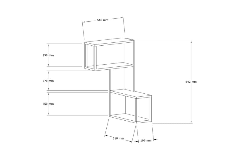 Lawren Vägghylla 20x84 cm 4-pack - Antracit - Förvaring - Hylla - Vägghylla