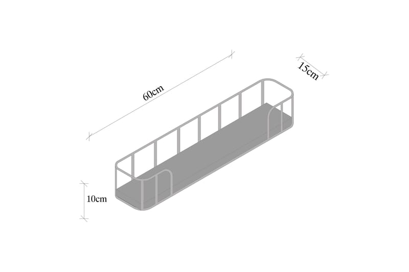 Lindern Vägghylla 15x60 cm - Svart/Valnöt - Förvaring - Hylla - Vägghylla