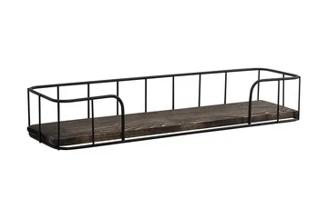 Lindern Vägghylla 15x60 cm - Svart/Valnöt - Förvaring - Hylla - Vägghylla