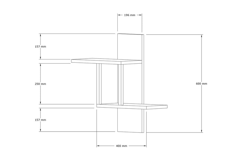 Meadows Vägghylla 20x40 cm 2-pack - Antracit - Förvaring - Hylla - Vägghylla