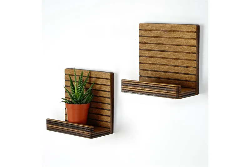 Nagaji Vägghylla 13 cm, Valnöt