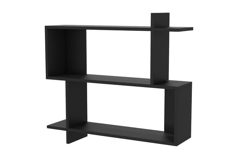Nanakuni Vägghylla 90x22 cm 3 Hyllor, Svart
