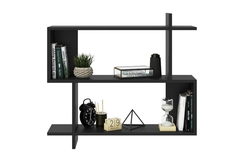Nanakuni Vägghylla 90x22 cm 3 Hyllor - Svart - Förvaring - Hylla - Vägghylla