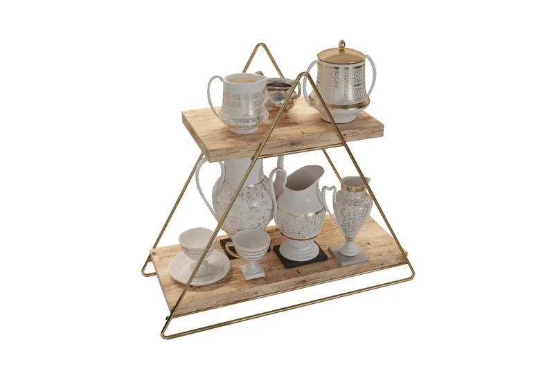 Naomasa Vägghylla 38 cm - Brun/Guld - Förvaring - Hylla - Vägghylla