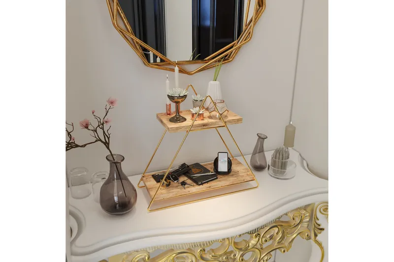 Naomasa Vägghylla 38 cm - Brun/Guld - Förvaring - Hylla - Vägghylla