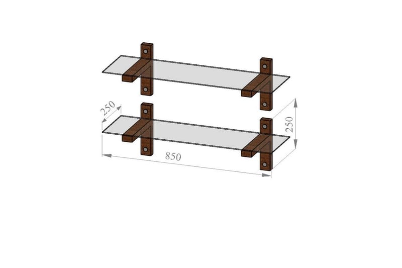 Nelams Vägghylla 85 cm - Valnöt - Vägghylla