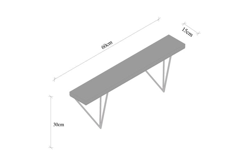 Neubs Vägghylla 15x60 cm - Svart/Valnöt - Förvaring - Hylla - Vägghylla