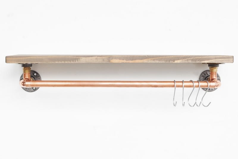 Niemela Vägghylla 60 cm - Valnöt/Roséguld - Förvaring - Hylla - Vägghylla