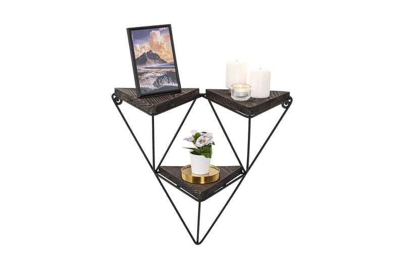 Papenbu Vägghylla 15x57 cm 3-pack - Svart/Valnöt - Förvaring - Hylla - Vägghylla