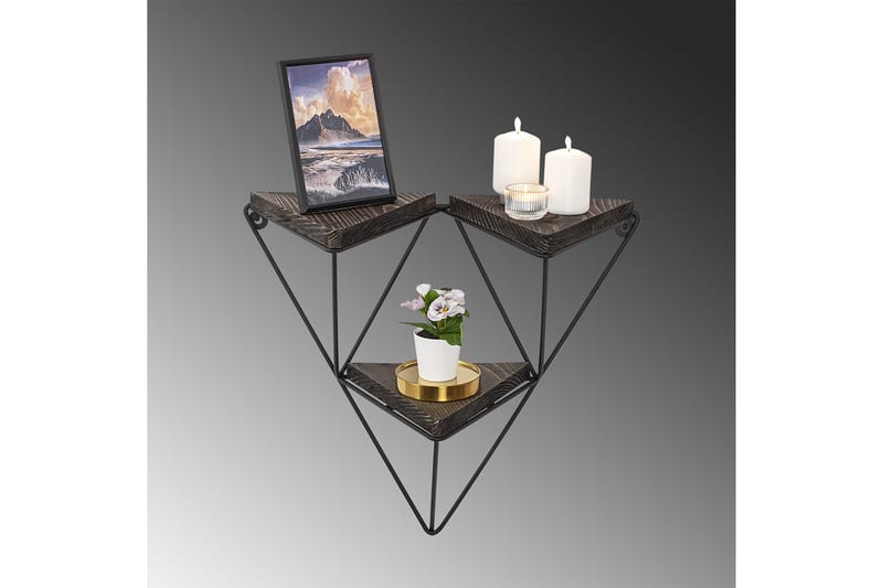 Papenbu Vägghylla 15x57 cm 3-pack - Svart/Valnöt - Förvaring - Hylla - Vägghylla