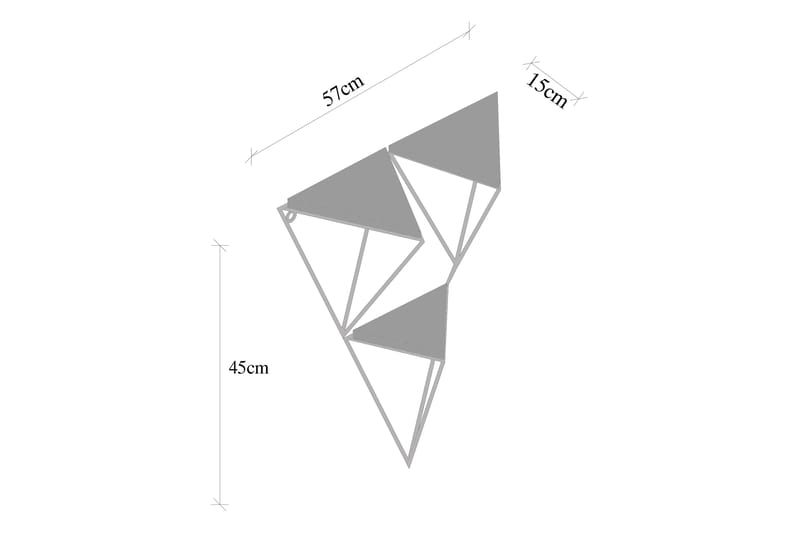 Papenbu Vägghylla 15x57 cm 3-pack - Svart/Valnöt - Förvaring - Hylla - Vägghylla