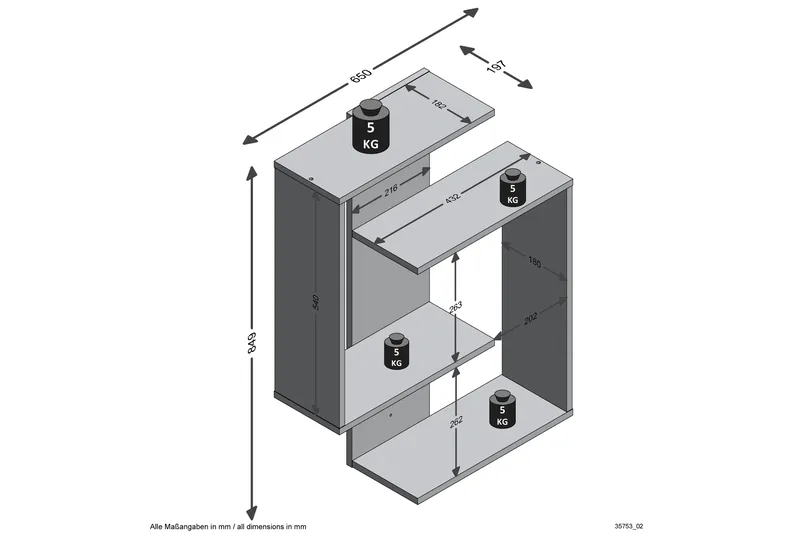 Prabhat Vägghylla 44 cm - Brun - Förvaring - Hylla - Vägghylla
