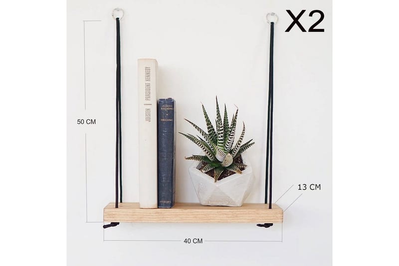 Pukkuri Vägghylla 40 cm - Brun - Förvaring - Hylla - Vägghylla