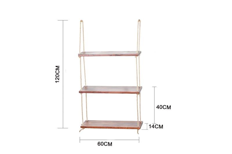 Pukkuri Vägghylla 60 cm - Brun - Förvaring - Hylla - Vägghylla