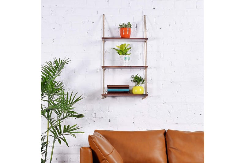 Pukkuri Vägghylla 60x13 cm i Mörkt Trä - Brun - Förvaring - Hylla - Vägghylla