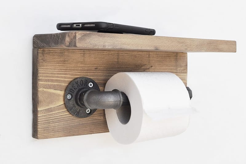 Pukkuri Pappershållare 30 cm - Brun/Svart - Hus & renovering - Kök & bad - Badrum - Badrumstillbehör - Toalettpappershållare