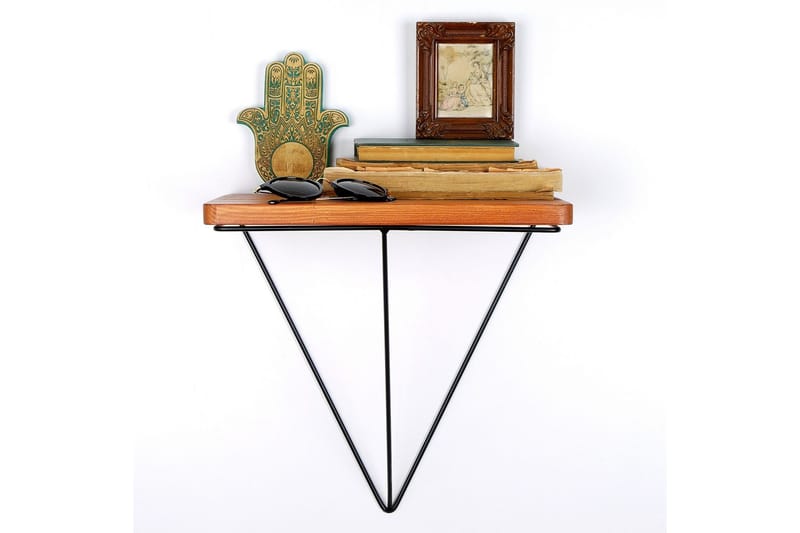 Pukkuri Pappershållare med Hylla 33 cm - Brun/Svart - Förvaring - Hylla - Vägghylla