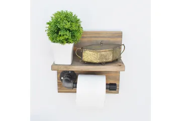 Pukkuri Pappershållare 14 cm - Brun/Svart - Hus & renovering - Kök & bad - Badrum - Badrumstillbehör - Toalettpappershållare