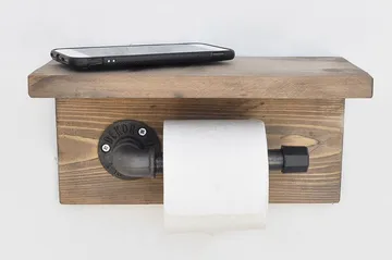 Pukkuri Pappershållare 30 cm - Brun/Svart - Hus & renovering - Kök & bad - Badrum - Badrumstillbehör - Toalettpappershållare
