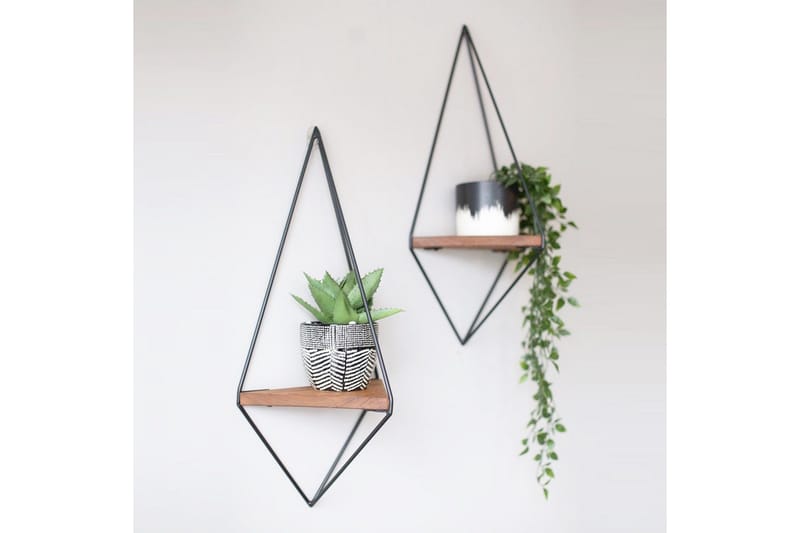 Pukkuri Pappershållare med Hylla 23 cm - Brun/Svart - Förvaring - Hylla - Vägghylla