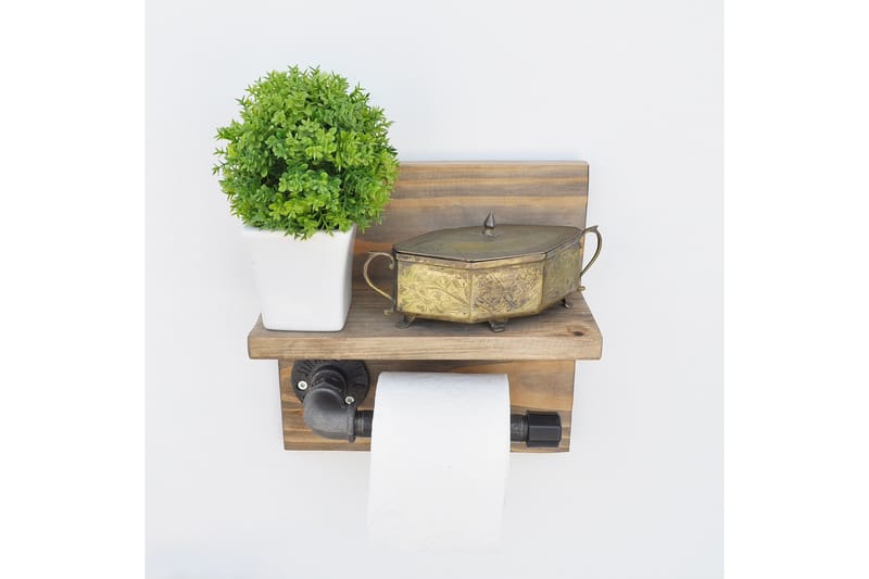 Pukkuri Pappershållare 14 cm - Brun/Svart - Hus & renovering - Kök & bad - Badrum - Badrumstillbehör - Toalettpappershållare