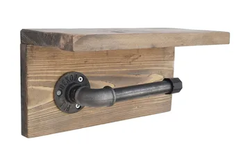 Pukkuri Pappershållare 30 cm - Brun/Svart - Hus & renovering - Kök & bad - Badrum - Badrumstillbehör - Toalettpappershållare