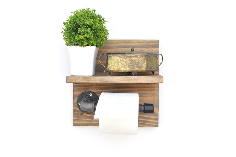 Pukkuri Pappershållare 14 cm - Brun/Svart - Hus & renovering - Kök & bad - Badrum - Badrumstillbehör - Toalettpappershållare