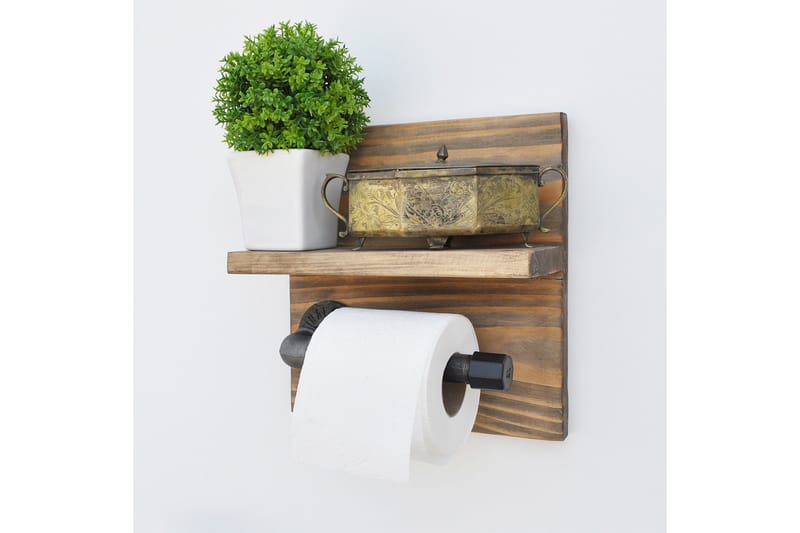 Pukkuri Pappershållare 14 cm - Brun/Svart - Hus & renovering - Kök & bad - Badrum - Badrumstillbehör - Toalettpappershållare