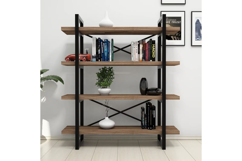 Puqa Design Bokhylla - Valnöt - Förvaring - Hylla - Vägghylla