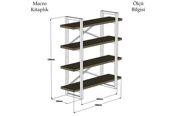 Puqa Design Bokhylla - Valnöt - Förvaring - Hylla - Vägghylla