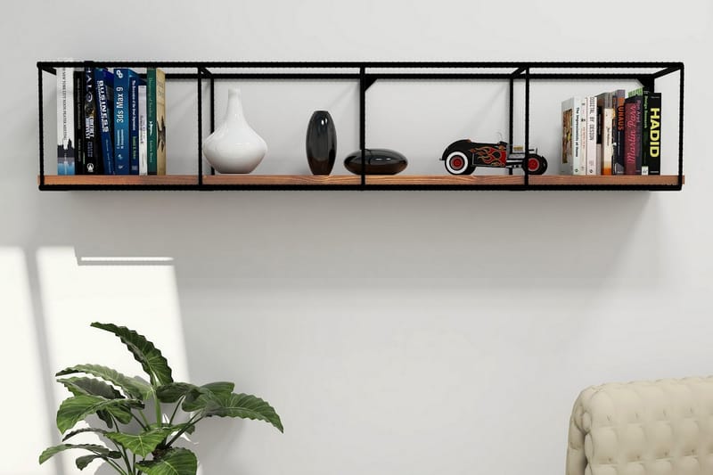 Puqa Design Vägghylla - Trä/Svart - Förvaring - Hylla - Vägghylla