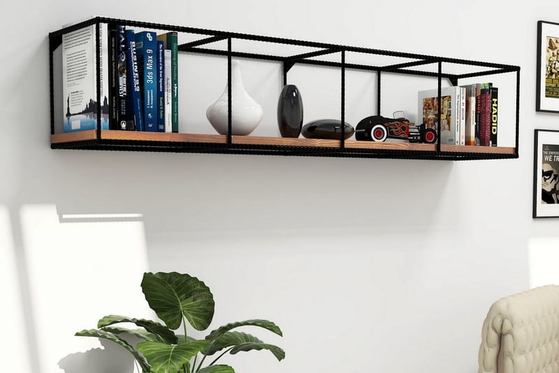 Puqa Design Vägghylla - Trä/Svart - Förvaring - Hylla - Vägghylla