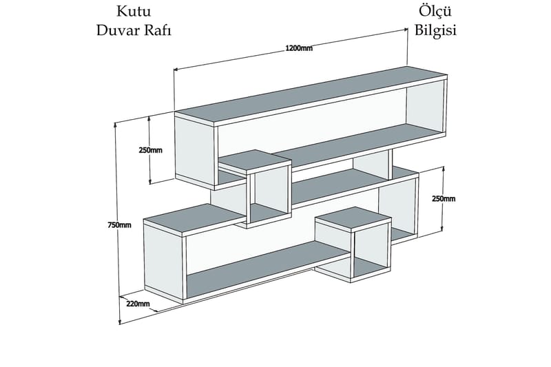 Puqa Design Vägghylla - Valnöt/Mörkgrå - Vägghylla